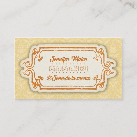 Retro Oranje Visitekaartje (Achterkant)
