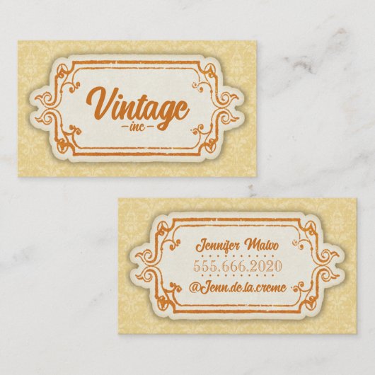 Retro Oranje Visitekaartje (Voorkant / Achterkant)