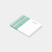 Retro Oranje vogels op afbeelding van vogelbomen Post-it® Notes (Schuin)