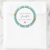 Retro Oranje vogels op Birch Trees Kitchen Ronde Sticker (Tas)