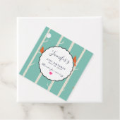 Retro Oranje vogels op vogelbomen Bedankt Bedankjes Labels (In situ)