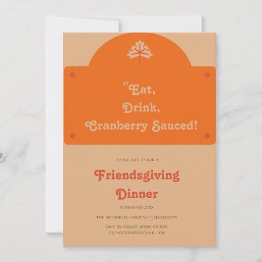 RETRO ORANJE VRIENDSCHAPSGEVEN KAART (Voorkant)