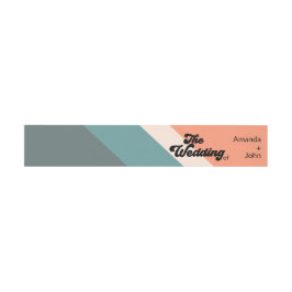 Retro Oranje Witte Geometrische De Bruiloft Van Uitnodigingen Wikkel