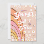 Retro Oranje Young Wild en drie 3e verjaardag Kaart (Achterkant)