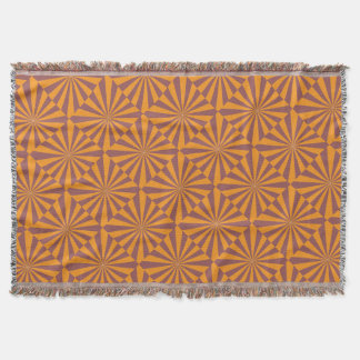 Retro oranje zonburstpatroon deken
