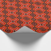 Retro Oranje zwart cadeaupapier voor patroonweerga (Hoek)