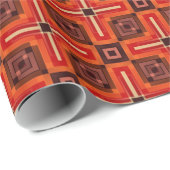 Retro Oranje zwart cadeaupapier voor patroonweerga (Rol Hoek)