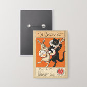 Retro Oranje Zwarte Kat Witte Konijn Banjo Kunst Button (Voorkant / Achterkant)