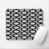 Retro Orb Pattern - grijze en zwarte mousepad Muismat (Met muis)
