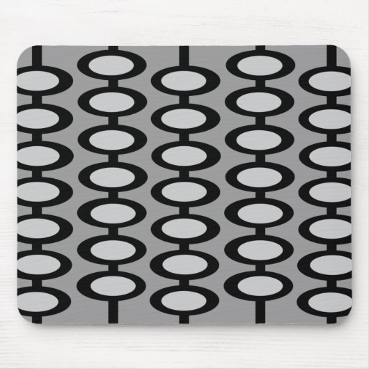 Retro Orb Pattern - grijze en zwarte mousepad Muismat (Voorkant)