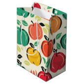 Retro Orchard Harvest Mid-Century Modern Fruit Medium Cadeauzakje (Achterkant Gekanteld)