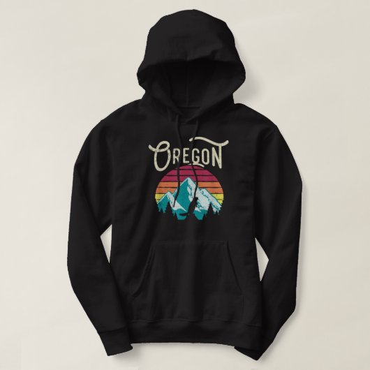 Retro Oregon of Mountains Beaver Hoodie (Design voorkant)