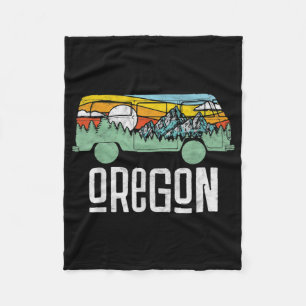 Retro Oregon Outdoor Hippie Van Natuur Fleece Deken