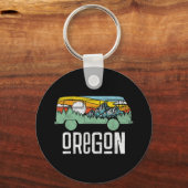 Retro Oregon Outdoor Hippie Van Natuur Sleutelhanger (Voorkant)