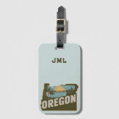 Retro Oregon silhouet monogram Bagagelabel (Voorkant (verticaal))
