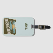 Retro Oregon silhouet monogram Bagagelabel (Voorkant (horizontaal))