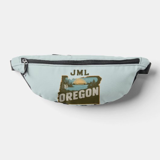 Retro Oregon silhouet monogram Heuptasje (Liggend)