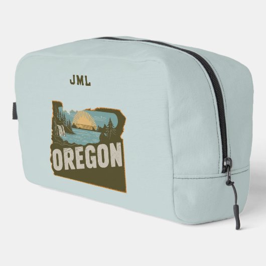 Retro Oregon Silhouet Monogram Toilettasje (Rechterhoek)