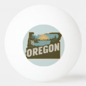 Retro Oregon Silhouet Pingpongbal (Voorkant)