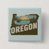 Retro Oregon Silhouette Pinback Button (Voorkant)