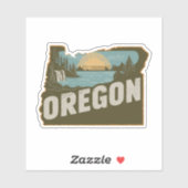 Retro Oregon State Car Sticker (Vel)