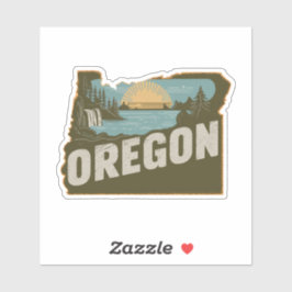 Retro Oregon State Car Sticker