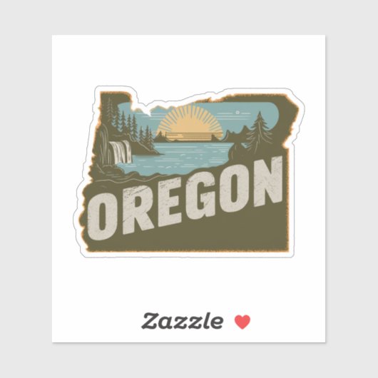 Retro Oregon State Car Sticker (Vel)