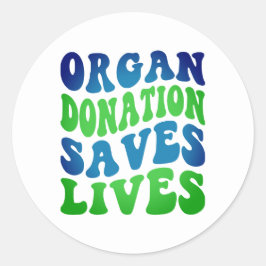 Retro orgaandonatie red levenssticker ronde sticker