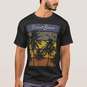 Retro Orient Beach Saint Martin Beach Palm Tree T-shirt