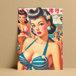 Retro Oriental Beach Meisjes Briefkaart<br><div class="desc">Retro Oriental Beach Meisjes</div>