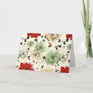 Retro Oriental Flower Pattern Kaart