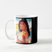 Retro Oriental Girl Sticker Koffiemok (Links)
