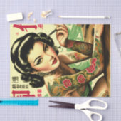 Retro Oriental Pin-up Tissuepapier (Craft)