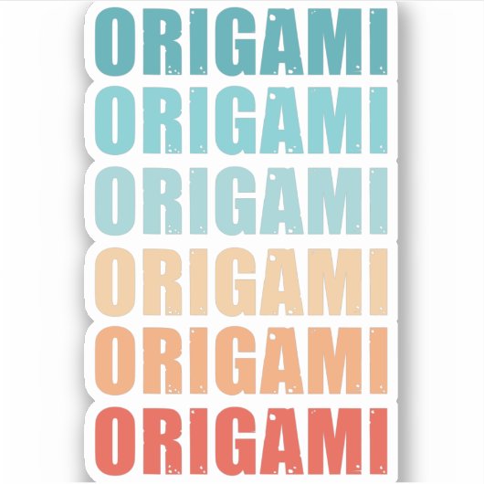 Retro Origami Vintage Gift Sticker (Voorkant)