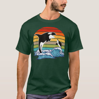 Retro Orka Moordwalvis  T-shirt