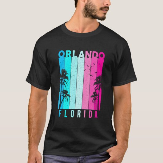 Retro Orlando Florida Beach Summer Tropical Souven T-shirt (Voorkant)