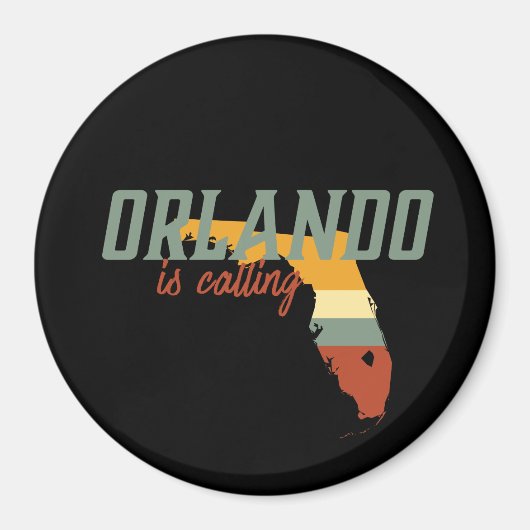  Retro Orlando Florida Stadskaart VS Magneet (Voorkant)