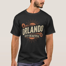 Retro Orlando Stad Mooie Florida Zonneuitbarsting T-shirt