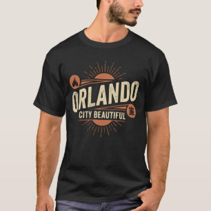 Retro Orlando Stad Mooie Florida Zonneuitbarsting T-shirt