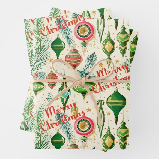 Retro Ornament Delight Inpakpapier Vel (In situ)