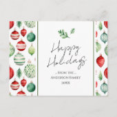 Retro Ornament Familie Kerstgroeten Briefkaart (Voorkant)