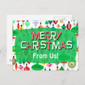 Retro Ornament  Holiday Fun Briefkaart (Voorkant / Achterkant)