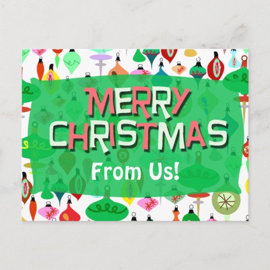 Retro Ornament  Holiday Fun Briefkaart (Voorkant)