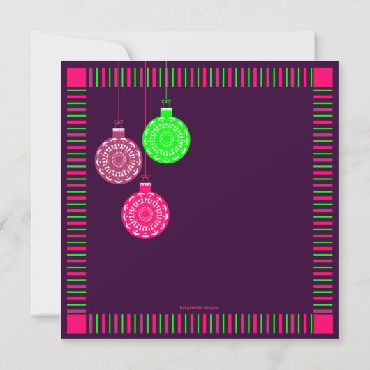 Retro Ornament Holiday Party Uitnodiging (Achterkant)