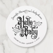 Retro Ornament Horror Gothic Baby Bedankjes Labels (Voorkant)