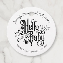 Retro Ornament Horror Gothic Baby Bedankjes Labels