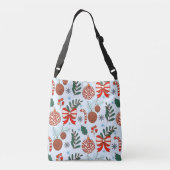 Retro Ornament Kerst Crossbody Tote Tas (Achterkant)
