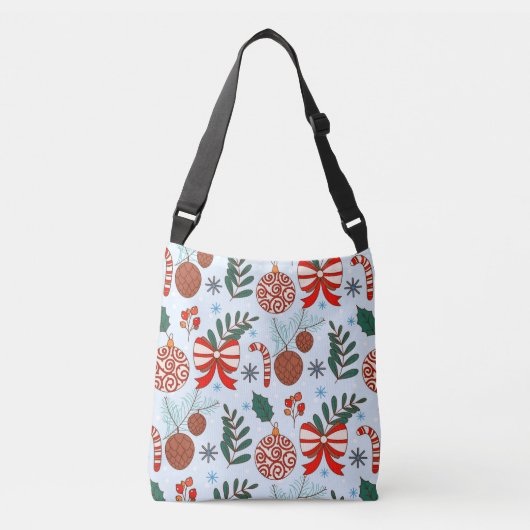 Retro Ornament Kerst Crossbody Tote Tas (Voorkant)