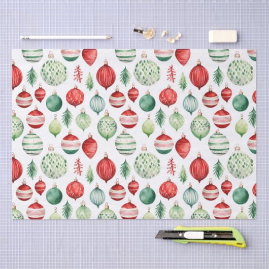 Retro Ornament Kerst Tissue Papier (Craft)