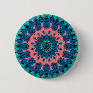 retro ornamental mandala ronde button 5,7 cm